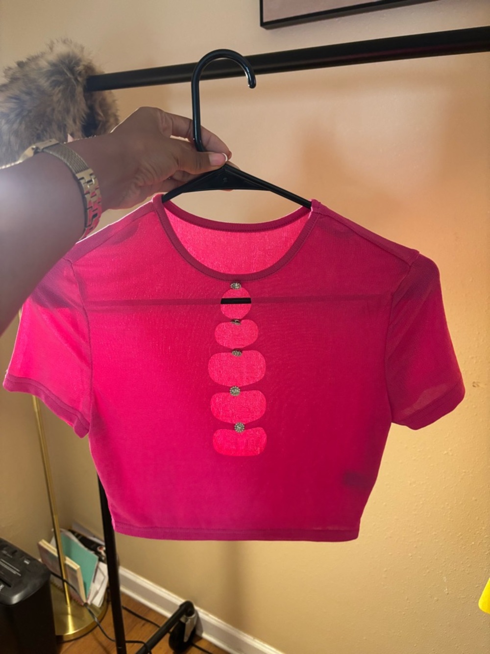 Sheer Pink Crop Top - Women's 💕